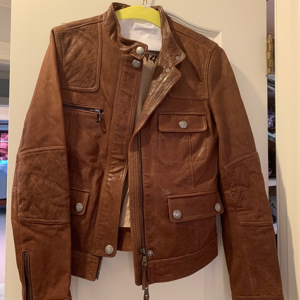 Coach tan leather jacket